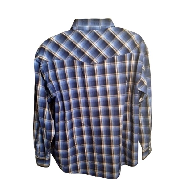 Wrangler Western Shirt Mens 2XL Pearl Snap Cowboy Rodeo Plaid Long Sleeve - Picture 5 of 8